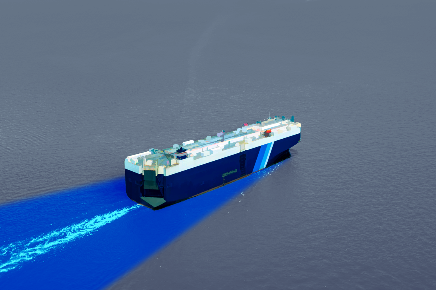 Illustration of a container ship. 