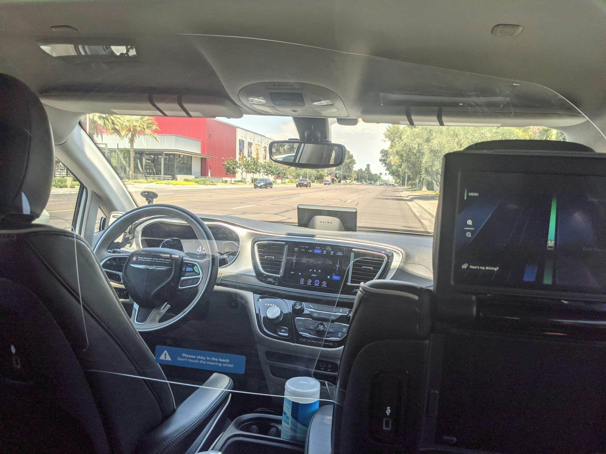 waymo ride view from inside car self-driving driverless 