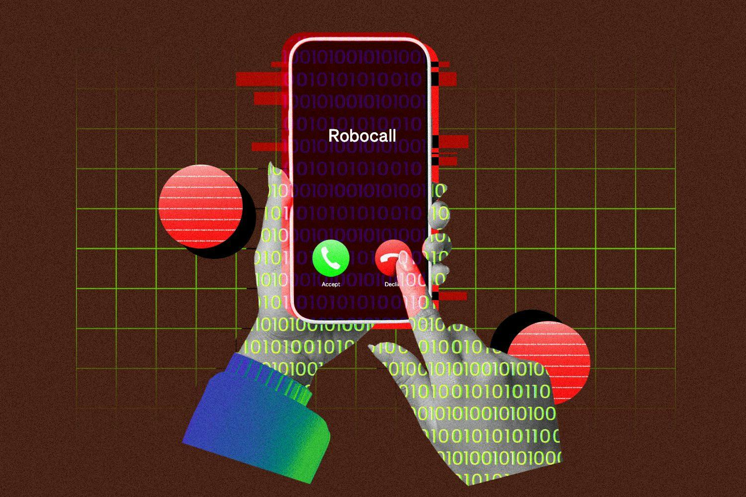 AI hands denying a robocall