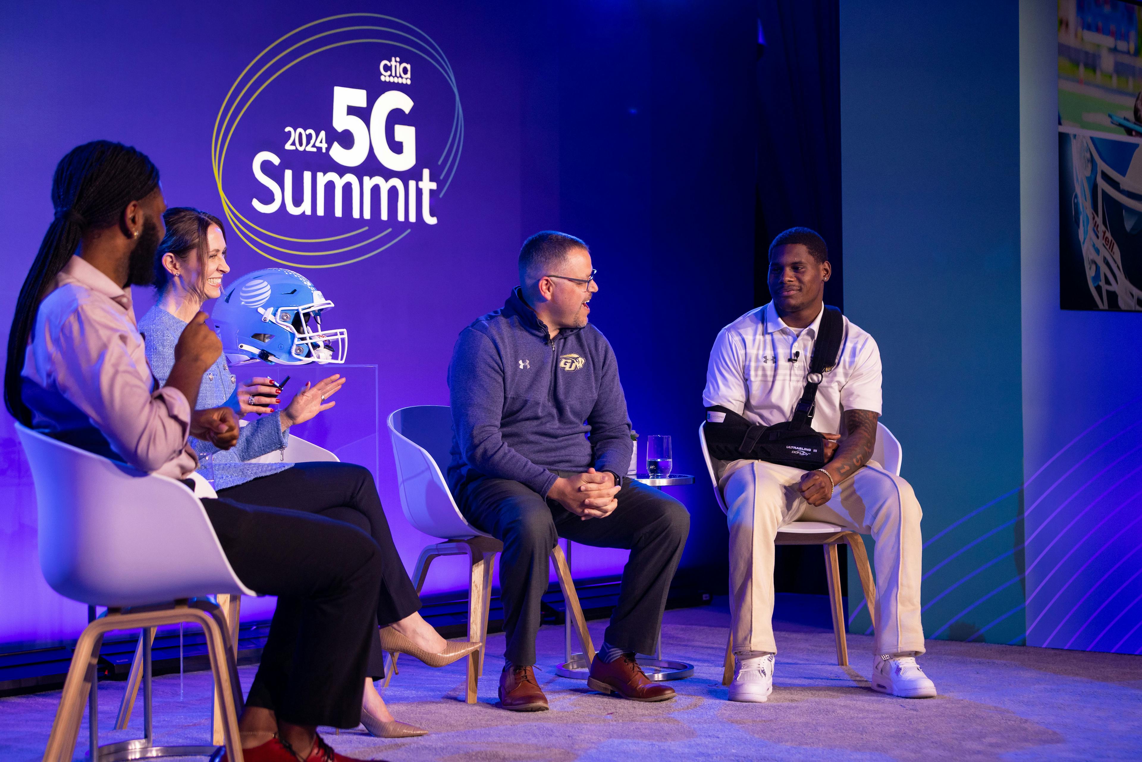 Gallaudet University's Chuck Goldstein and Brandon Washington speak at CTIA's 5G Summit.